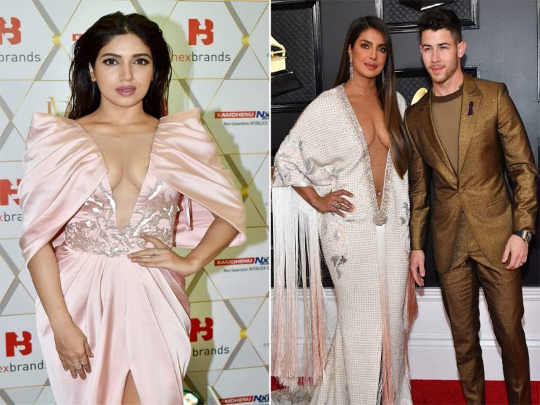bhumi pednekar pink gown: lifestyle bhumi pednekar pink gown style looks similar to priyanka chopra grammy white gown
