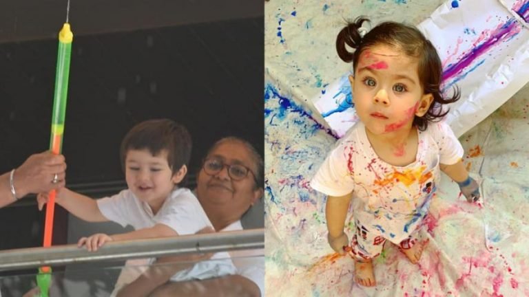Taimoor Ali Khan And Inaya Naomi Khemu Played Holi The Festival Of Color Pictures Viral On Social Media | तैमूर और इनाया ने जमकर खेली होली, सोशल मीडिया पर वायरल हो रही है तस्वीरें
