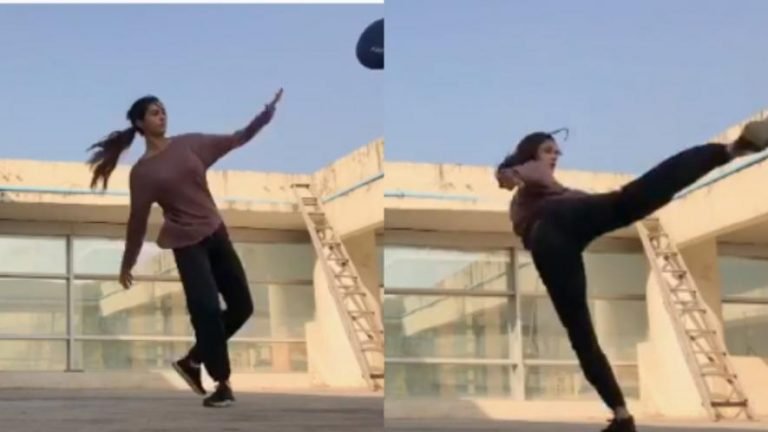 Disha Patani Kick Stunt Video Going Viral On Internet See Video | Video: दिशा पटानी ने मारी दमदार किक, टाइगर श्रॉफ के भी उड़ जाएंगे होश, देखिए वीडियो