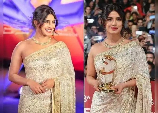 ब्रोकेड गोल्ड-सिल्वर साड़ी