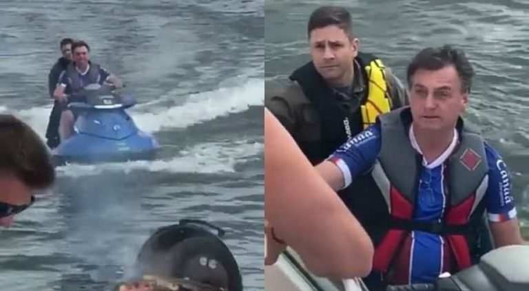 Brazilian President Bolsonaro rides jet ski amid coronavirus chaos in the country | कोरोना संकट के बीच इस देश के राष्ट्रपति ने उठाया jet ski का लुत्फ, लोगों का फूटा गुस्सा