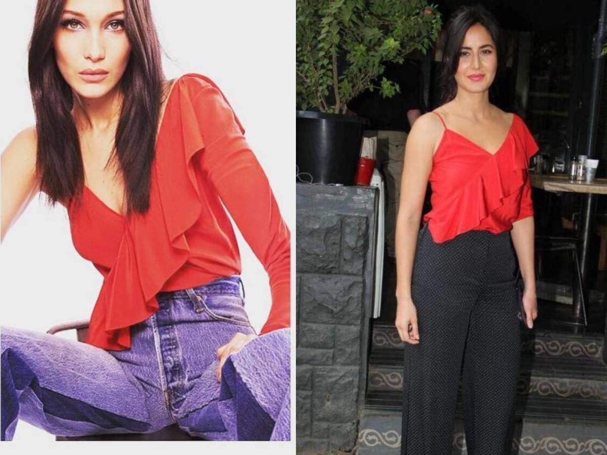 रेड रफ़ल डिटेल टॉप