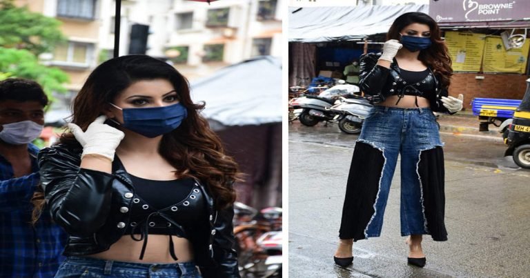 urvashi rautela funny jeans: lifestyle urvashi rautela leather jacket and unique denim jeans look is a complete fail