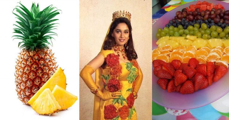 madhuri dixit hilarious dress: माधुरी दीक्षित के कपड़े देख कभी फ्रूट चाट, तो कभी आई पाइनैपल की याद – madhuri dixit outfit from film rajkumar 1996 is just too hilarious