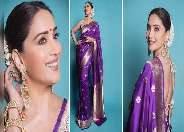 धक-धक गर्ल माधुरी दीक्षित के साड़ी लुक, जो बढ़ा देते हैं धड़कन