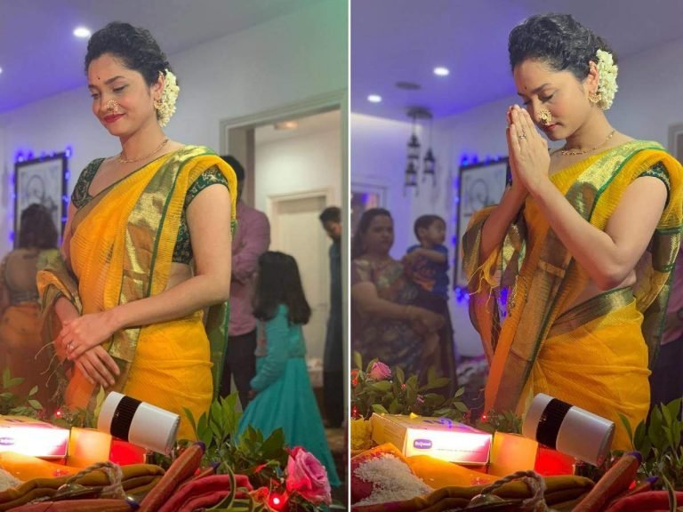 Ankita Lokhande Maharashtrian Look: अंकिता लोखंडे ने मराठी मुलगी बन गणपति बप्पा से की प्रार्थना, तस्वीरें ऐसी जो चुरा लेंगी दिल – ankita lokhande looks very beautiful in maharashtrian attire and jewellery