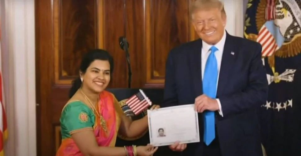 Trump welcomed Indian woman as a US citizen |ट्रंप ने किया भारतीय ‘सुंदरी’ का अमेरिकी नागरिक के रूप में स्वागत
