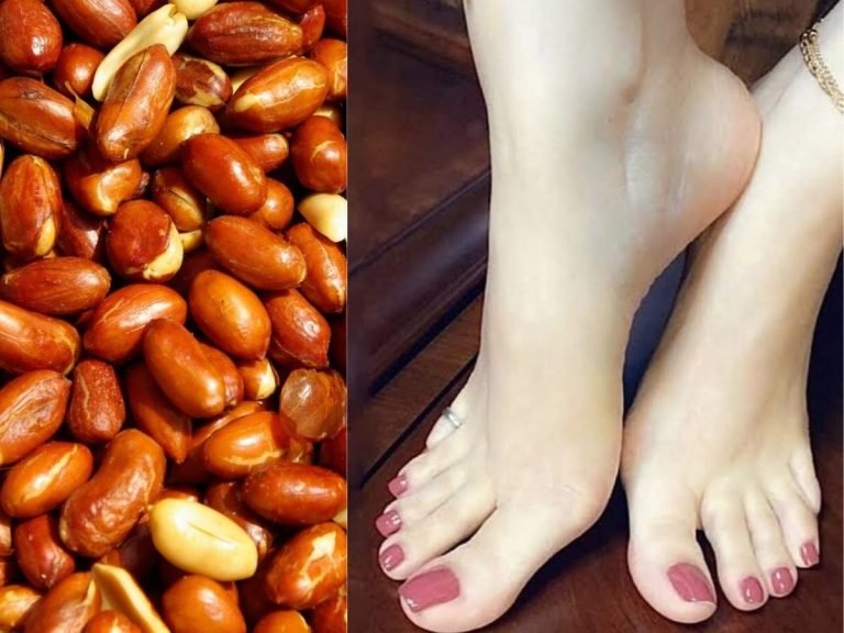 Pairo ko gora karne ke liye gharelu upay: Peanut scrub for feet whitening