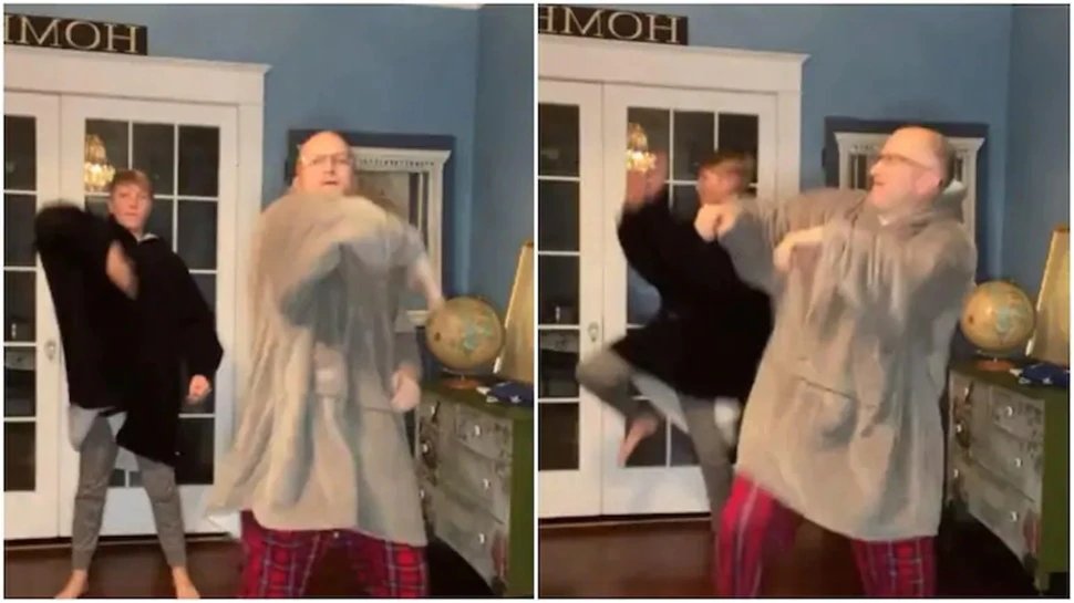 American man dances to Bollywood Song O Betaji, O Babuji with his son, Viral video |अमेरिकन शख्स ने बेटे संग किया बॉलीवुड गाने O Betaji पर धांसू डांस, वीडियो Viral