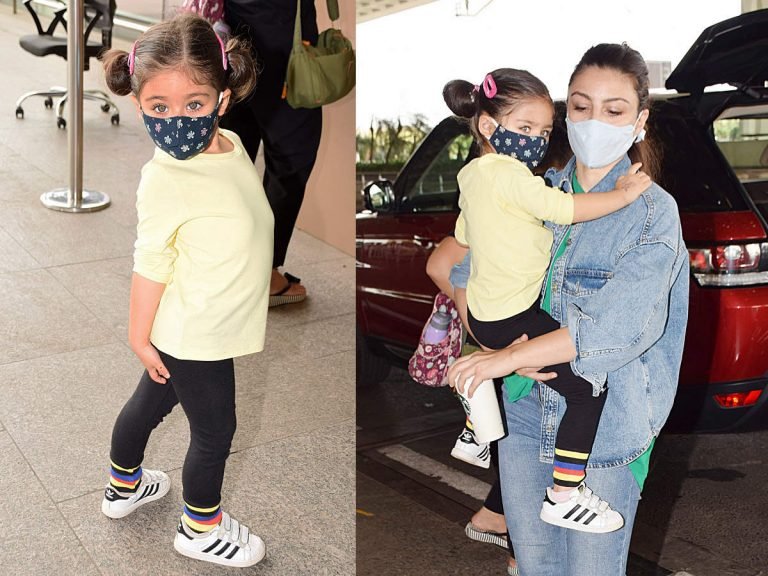 अरे जरा नन्ही इनाया का पोज तो देखो, टी-शर्ट और लेगिंग्स में लगी बहुत ही प्यारी