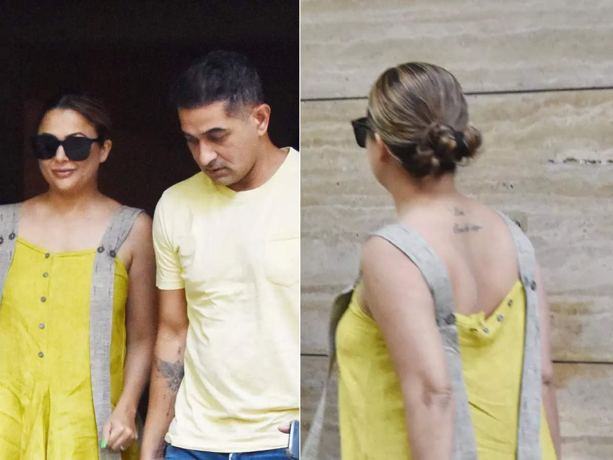 Amrita Arora Dressed In Cotton Set Reaches To Meet Her With Hubby Shakeel : मलाइका के एक्सिडेंट के बाद उनसे मिलने पहुंचीं बहन अमृता अरोड़ा, कुर्ते में दिखाया पीठ पर बना टैटू