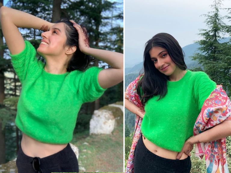 Divya Khosla Kumar: पहाड़ों पर गुलाबी मौसम के मजे लेते दिखीं दिव्या खोसला, हरे रंग की crop top में लगीं शोख हसीना