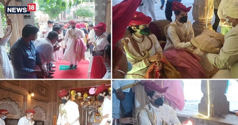  PHOTOS : राजसी वेशभूषा और हाथ में तलवार लेकर निकले केंद्रीय मंत्री ज्योतिरादित्य सिंधिया 