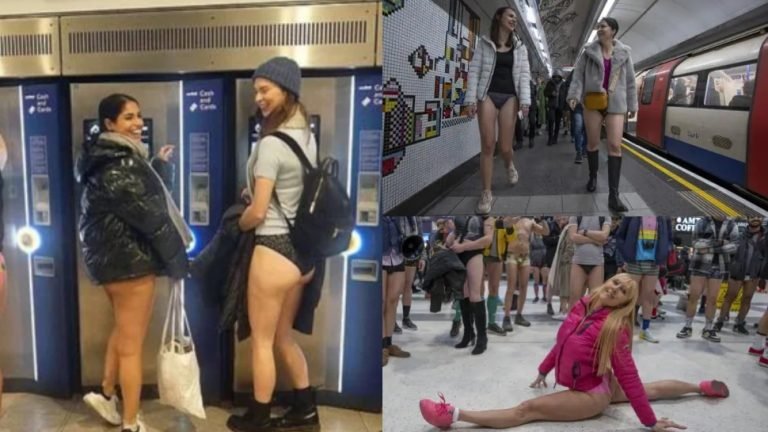 London commuters strip down walk around half suited and booted for No Trousers Day | Viral News: यहां ट्रेनों में बिना पैंट पहने चढ़ गईं महिलाएं, वजह कर देगी हैरान, तस्वीरों ने मचाया बवाल
