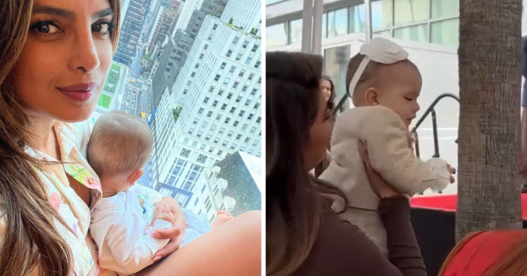 priyanka chopra daughter malti face reveal Hollywood Walk of Fame, बिल्कुल पापा पर गई है प्रियंका चोपड़ा की बेटी मालती, ड्रेस और कोट में लगी गुड़िया जैसी – priyanka chopra daughter malti face is like her fathers nick jonas looks cute in white dress and coat