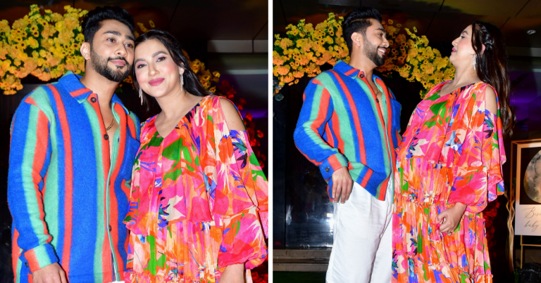 Gauahar Khan baby shower photos, गौहर खान ने बेबी शावर में पहनी बेहद प्यारी ड्रेस, पत्नी को ऐसे देख पति जैद ने यूं लुटाया प्यार – gauahar khan wears colourful dress for her baby shower hubby zaid darbar expressed love