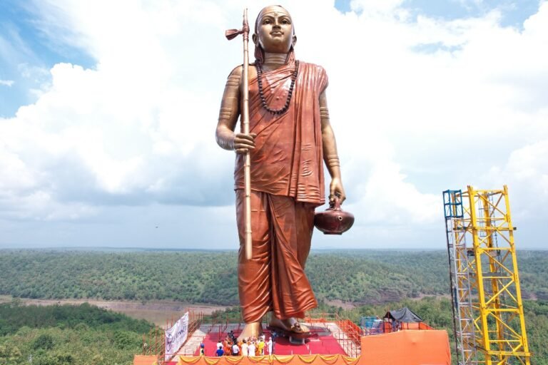 Adi Shankar Shankracharya Statue 108 Tall Statue Mandhata Parvat Omkareshwer Khandwa Madhya Pradesh