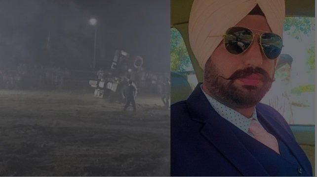 The tractor stunt in action in Sarchur village, Gurdaspur Sukhmandeep Singh