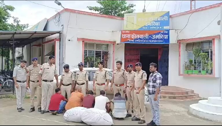 आरोपी सहित भारी मात्रा में अवैध मादक पदार्थ गांजा पकड़ाया।