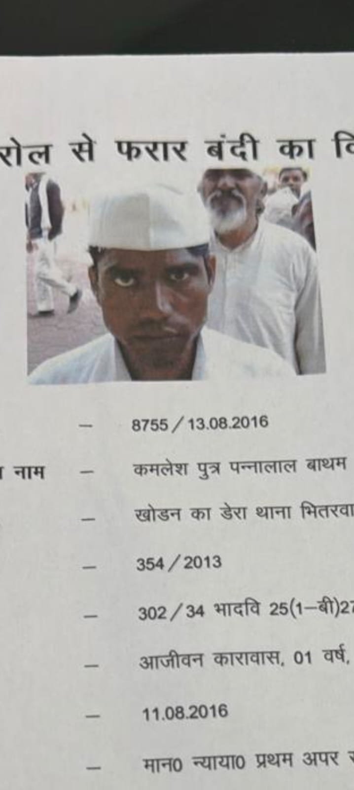 सेंट्रल जेल से बंदियों के पैरोल जंप कर फरार