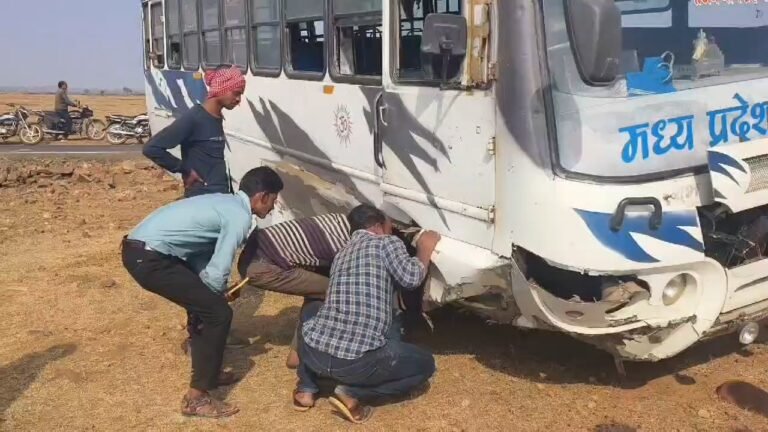 दमोह में अनियंत्रित हुई यात्रियों से भरी बस,करीब 1 दर्जन यात्रियों को आई चोंटे…