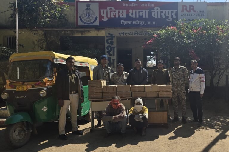श्योपुर पुलिस की अवैध शराब पर कार्य वाई लाखों की अवैध शराब जप्त