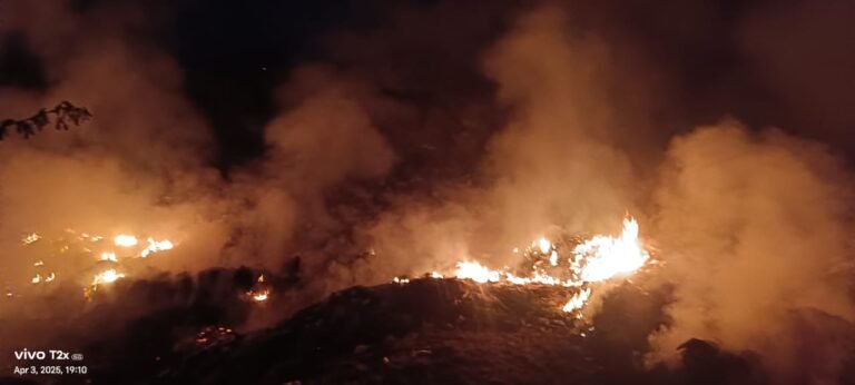 मुरैना के कचरा डंपिंग प्लांट में लगी भीषण आग