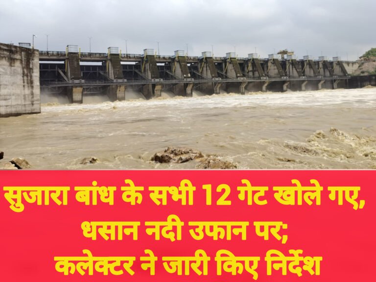 सुजारा बांध के सभी 12 गेट खोले गए, धसान नदी उफान पर; कलेक्टर ने जारी किए निर्देश