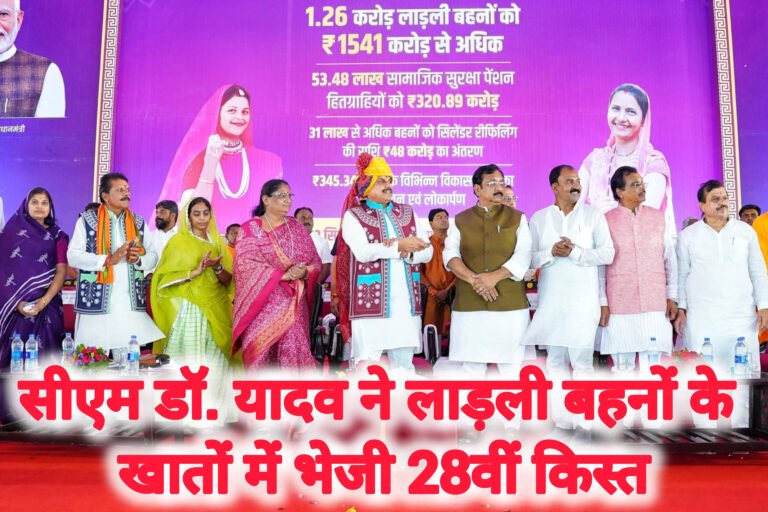 सीएम डॉ. यादव ने लाड़ली बहनों के खातों में भेजी 28वीं किस्त