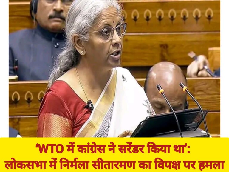 ‘WTO में कांग्रेस ने सरेंडर किया था’: लोकसभा में निर्मला सीतारमण का विपक्ष पर हमला