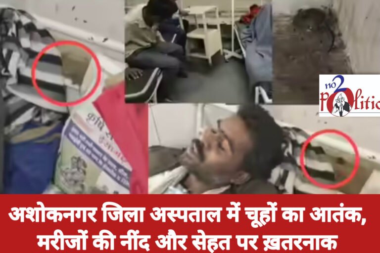 अशोकनगर जिला अस्पताल में चूहों का आतंक, मरीजों की नींद और सेहत पर ख़तरनाक