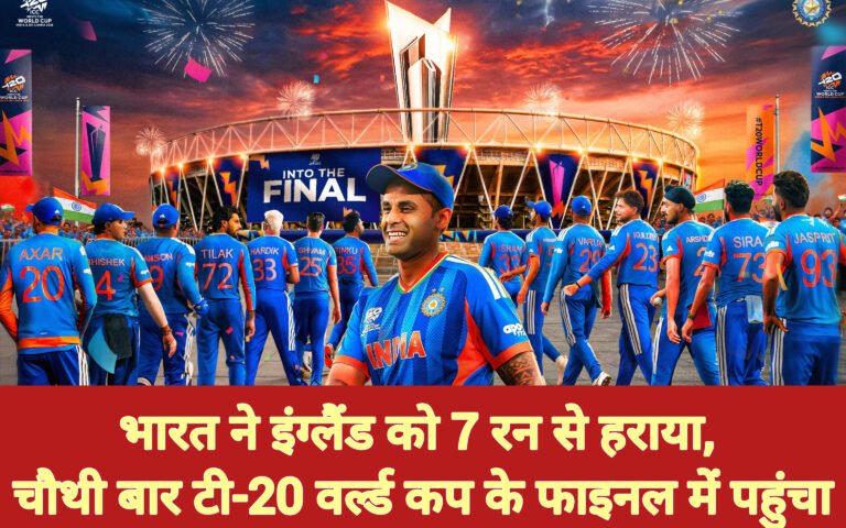 भारत ने इंग्लैंड को 7 रन से हराया, चौथी बार टी-20 वर्ल्ड कप के फाइनल में पहुंचा