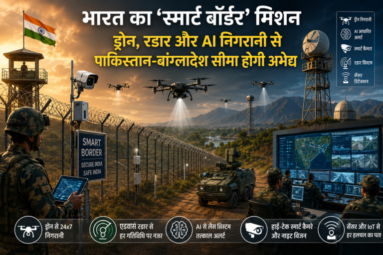 भारत का ‘स्मार्ट बॉर्डर’ मिशन: ड्रोन, रडार और AI निगरानी से पाकिस्तान-बांग्लादेश सीमा होगी अभेद्य