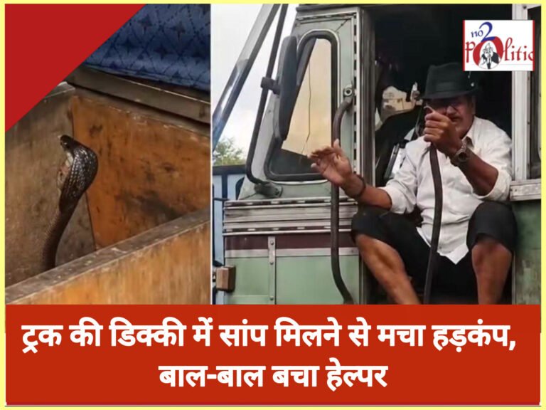 ट्रक की डिक्की में सांप मिलने से मचा हड़कंप, बाल-बाल बचा हेल्पर