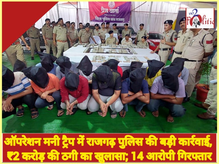 ऑपरेशन मनी ट्रैप में राजगढ़ पुलिस की बड़ी कार्रवाई, ₹2 करोड़ की ठगी का खुलासा; 14 आरोपी गिरफ्तार