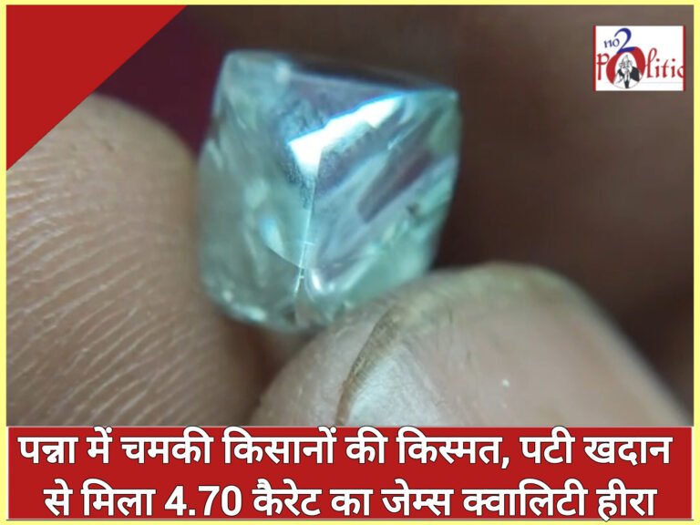 पन्ना में चमकी किसानों की किस्मत, पटी खदान से मिला 4.70 कैरेट का जेम्स क्वालिटी हीरा
